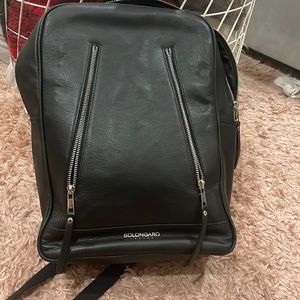 Bolongaro Trevor double smooth leather backpack in black